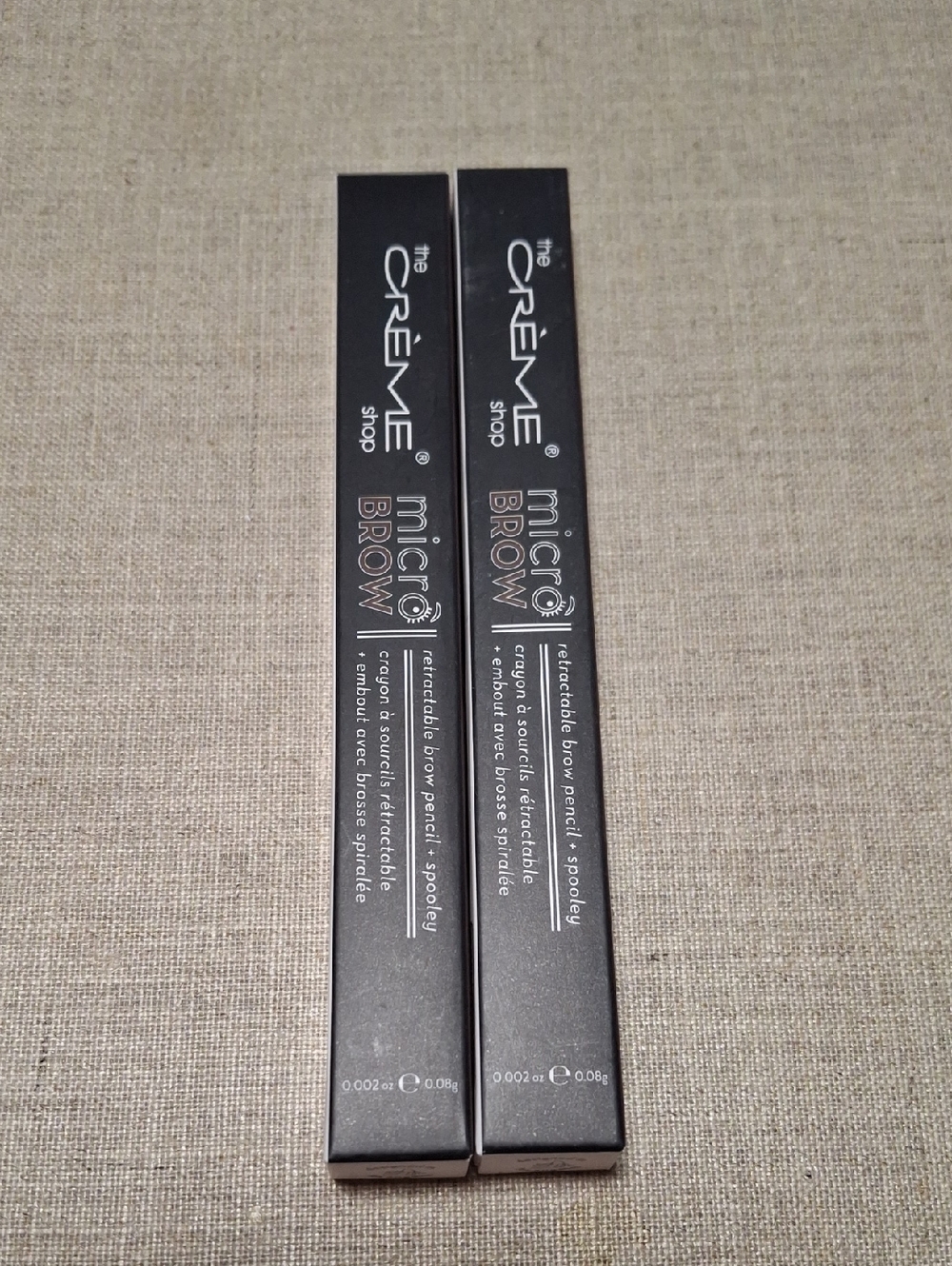 2 New The Crème Shop Micro Brow Retractable Brow Pencil Shade Ebony